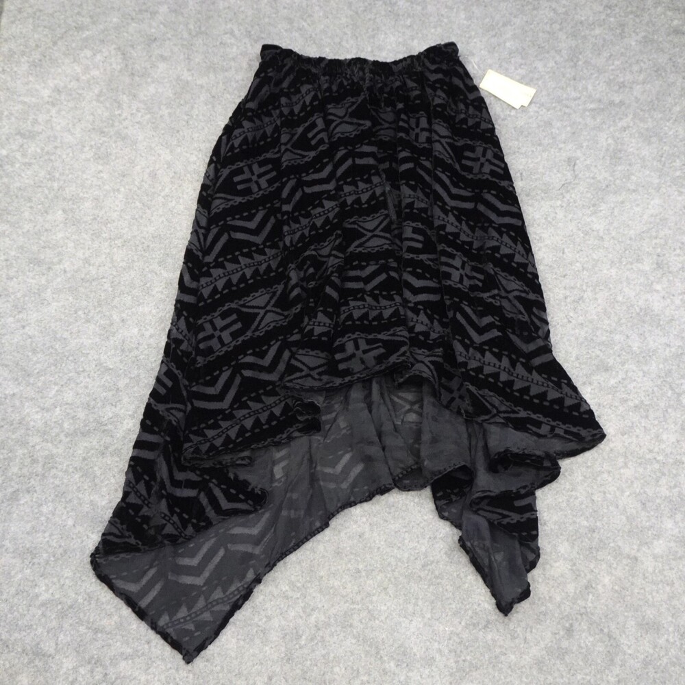 Denim Supply Ralph Lauren Skirt Womens Small Black Velour Flare Lined Boho B